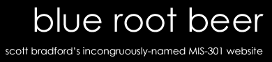 blue root beer: scott bradford's incongruously-named mis 301 website